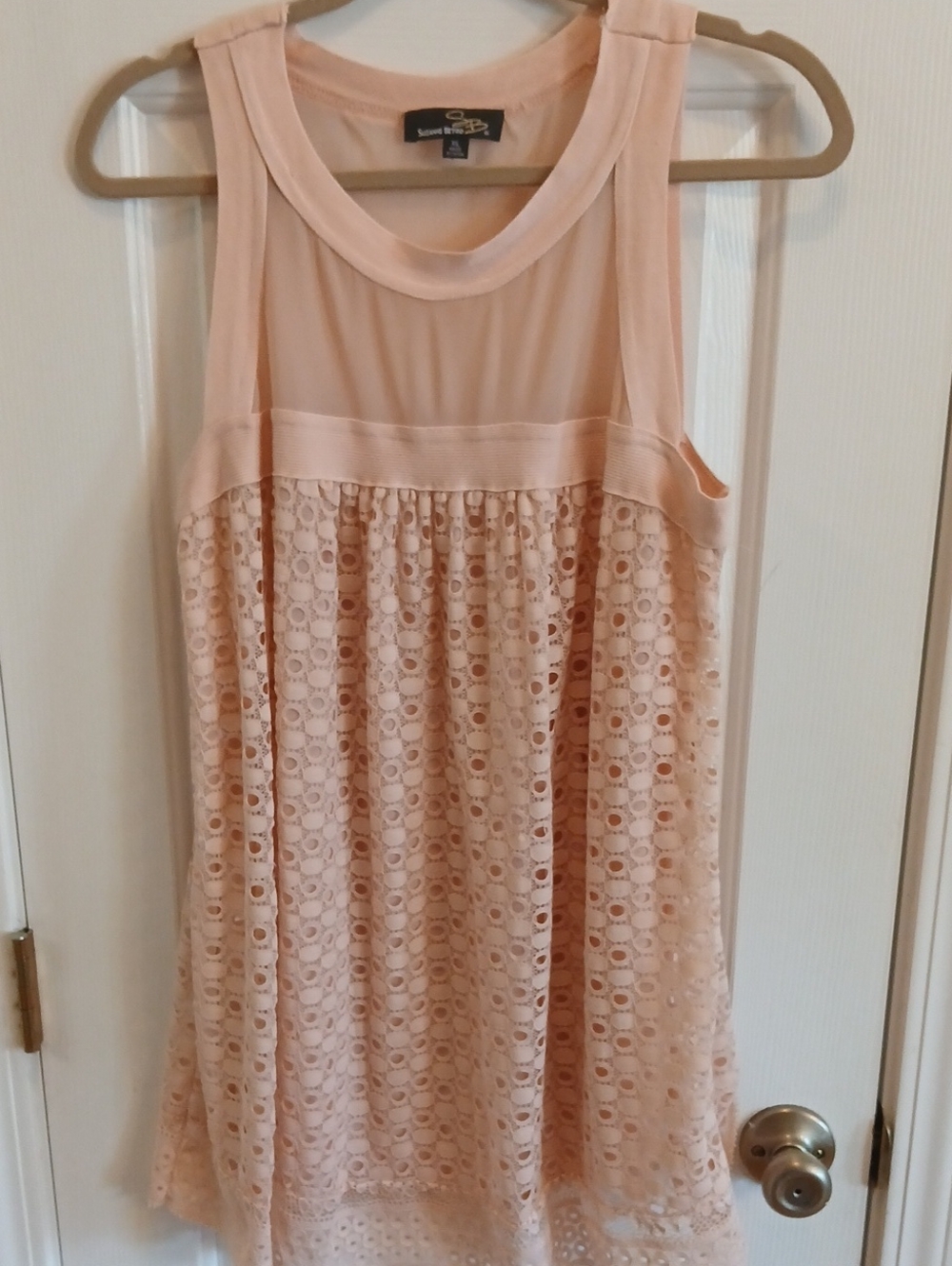 Suzanne Betro Sleeveless Lace Top - Ivory Size XL